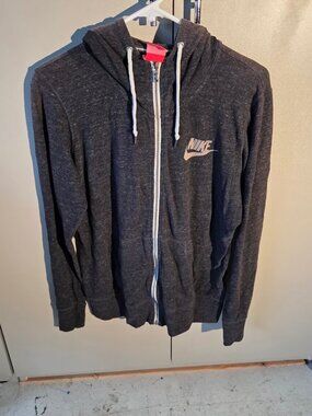 Nike Lightweight Full-Zip Hoodie Mens XL Charcoal Heather Gray Futura